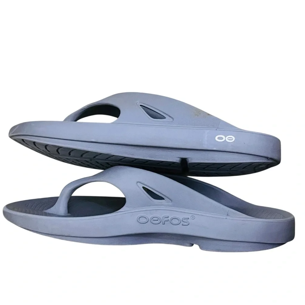 Oofos Ooriginal Sandals Blue & Gray Flip Flops Men’s Sz 12